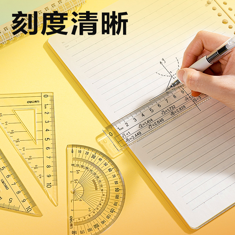 得力VC77根號套尺(透明)(套)