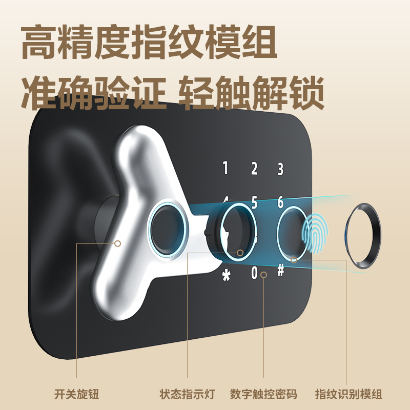 得力AE651-N指紋密碼保管箱H450(白色)(臺(tái))