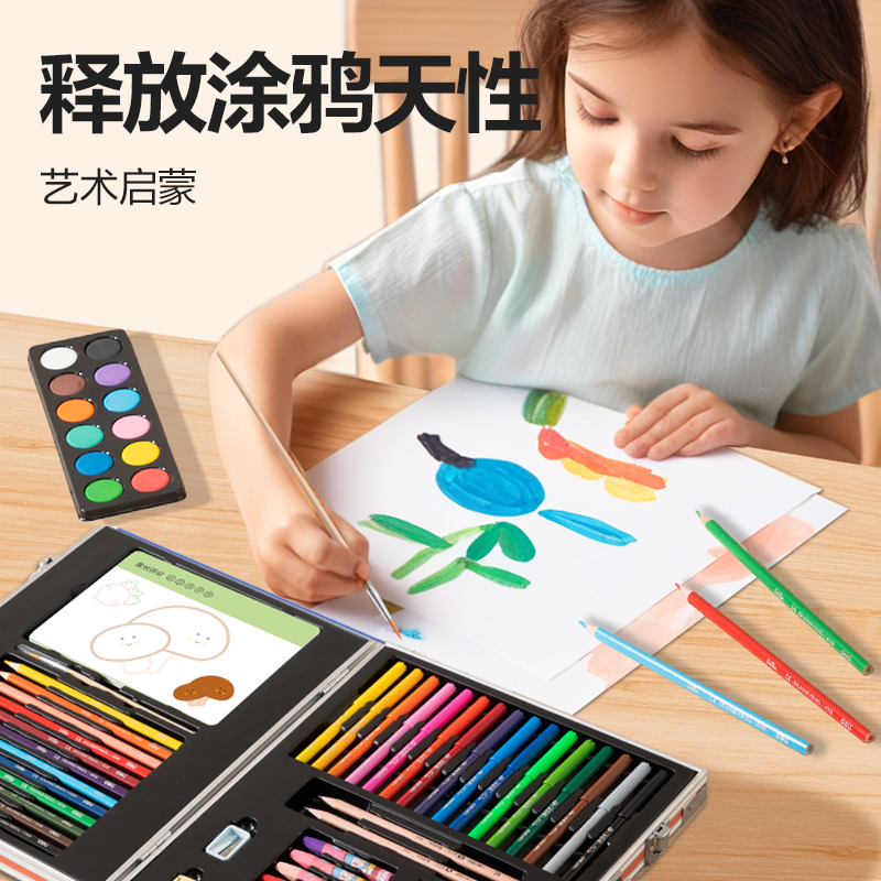 得力HM959哼哼大王畫材套裝(粉)(81件/套)