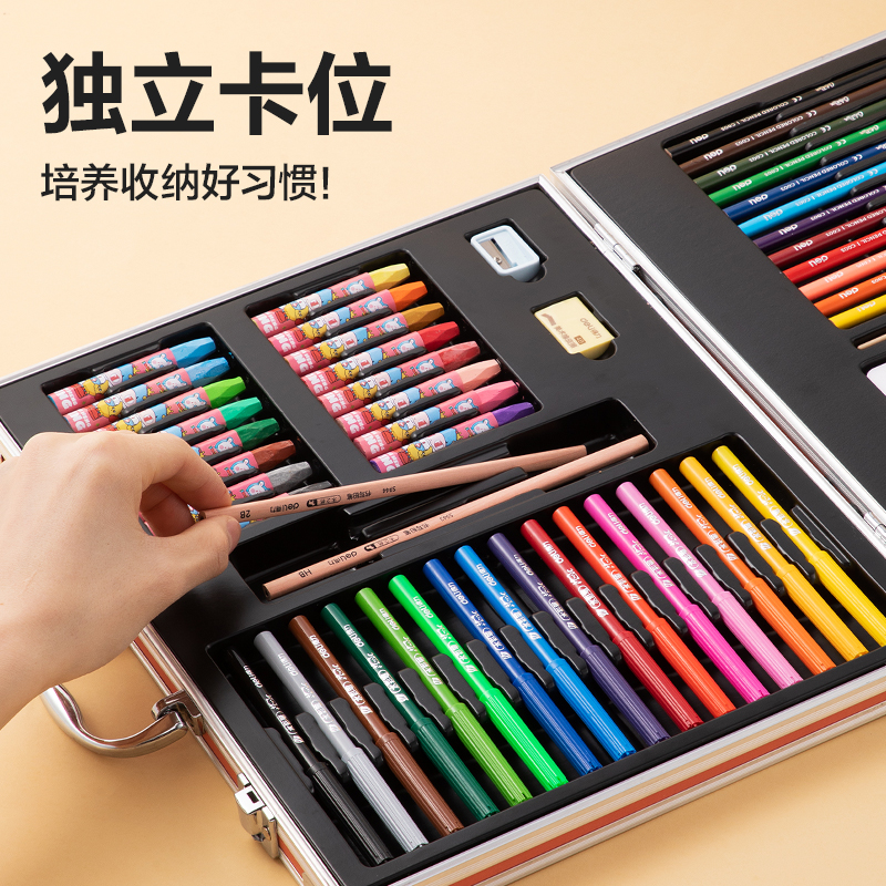 得力HM959哼哼大王畫材套裝(粉)(81件/套)