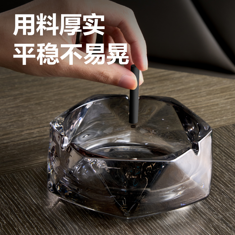 得力LQ174幾何煙灰缸(大號(hào))(玻璃)((黃色)(1個(gè)/盒)