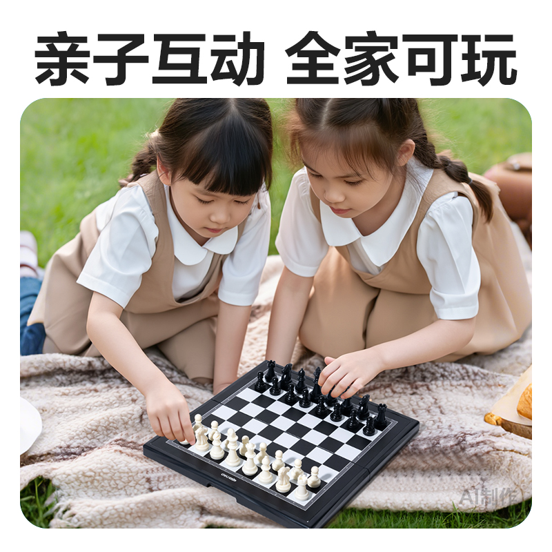 得力YW175-G磁石國際象棋(混)(盒)