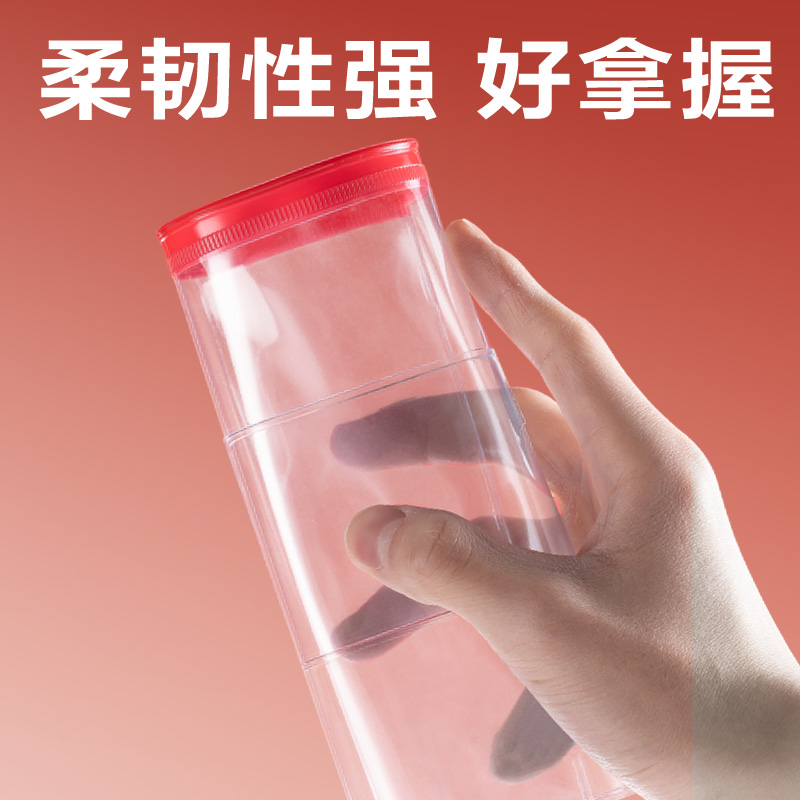 得力5524_A5連中三元PVC考試拉邊袋(紅色)(個)