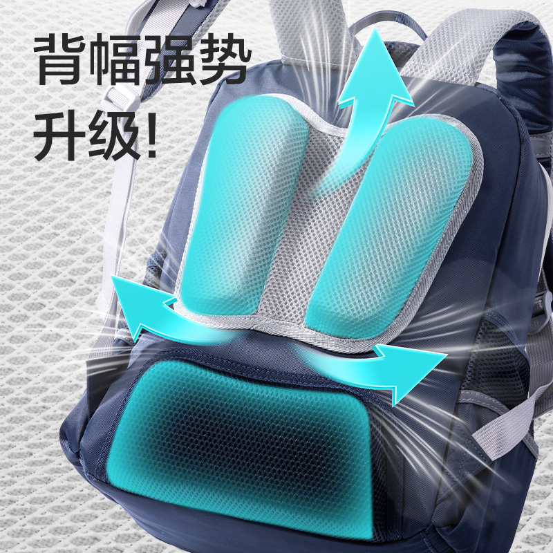 得力BB189學院系列小學生簡約時尚書包(藍白-L)(個)
