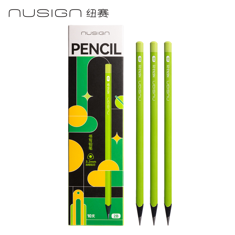 紐賽NS743-2B綠色三角桿紐賽鉛筆2B(綠)(10支/盒)