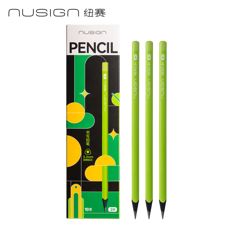 紐賽NS743-2H綠色三角桿紐賽鉛筆2H(綠)(10支/盒)