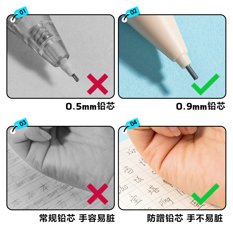 得力SH171-09自動(dòng)書寫鉛筆套裝HB0.9-90mm(藍(lán))(盒)