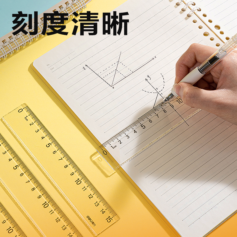 得力79751直尺15cm(透明本色)(把)