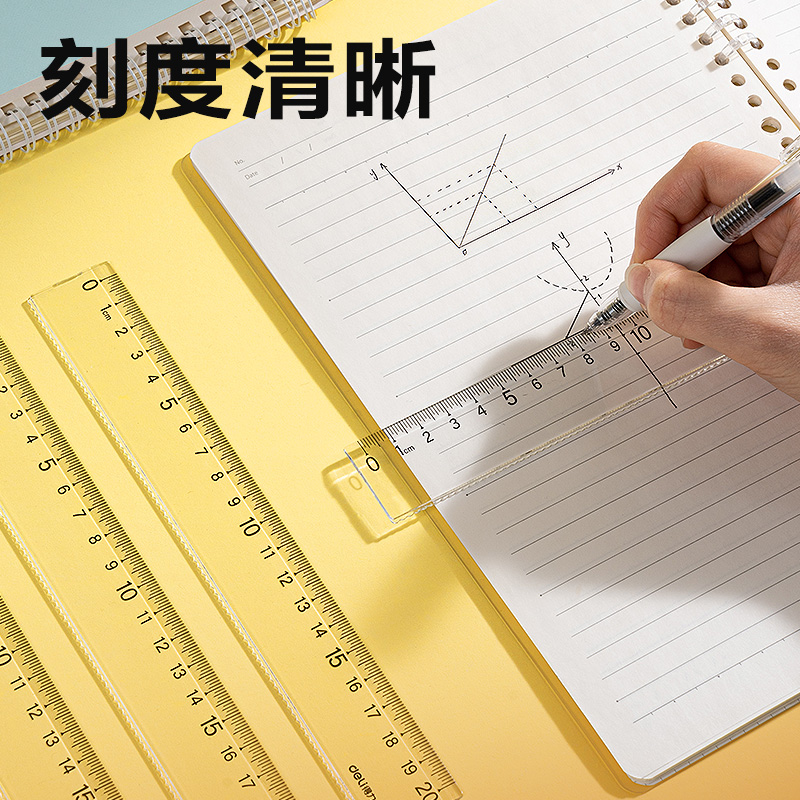 得力79754直尺20cm(透明本色)(把)