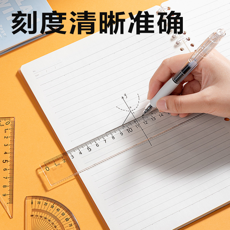 得力79215亞克力套尺20cm(透明本色)(套)