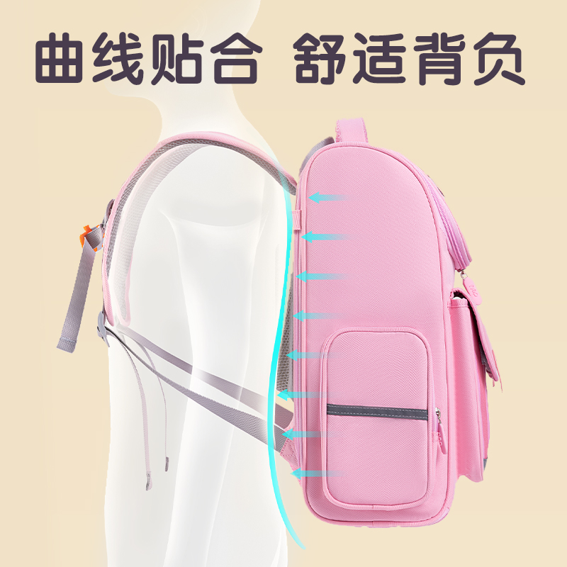 得力BB195出色系列小學(xué)生書包(小號-紅)(個)