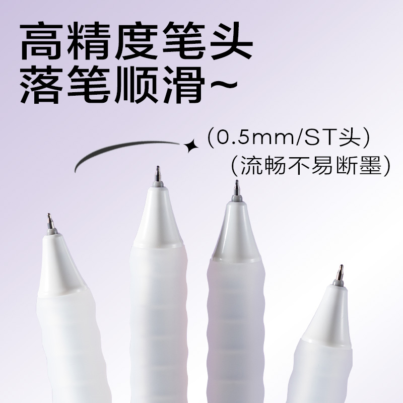 得力SA298方寸格速干按動學生中性筆0.5mmST筆頭(黑)(支)