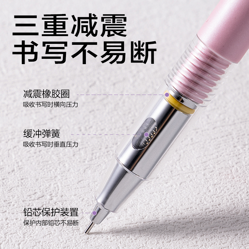 得力SH18-05芯核引擎防斷芯活動鉛筆0.5mm(混)(卡)