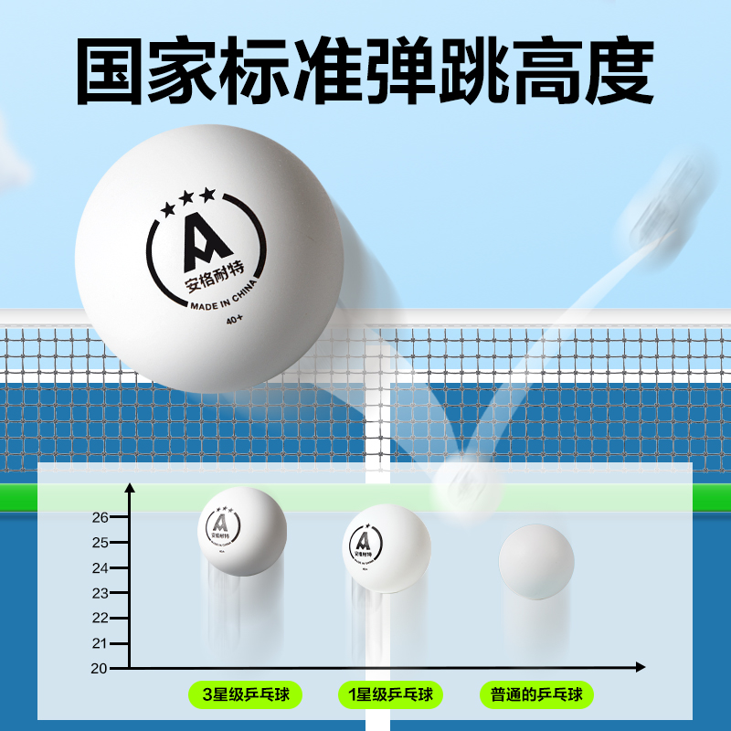 安格耐特FH281-W三星級(jí)乒乓球泡殼裝(6只裝)(白)(盒)