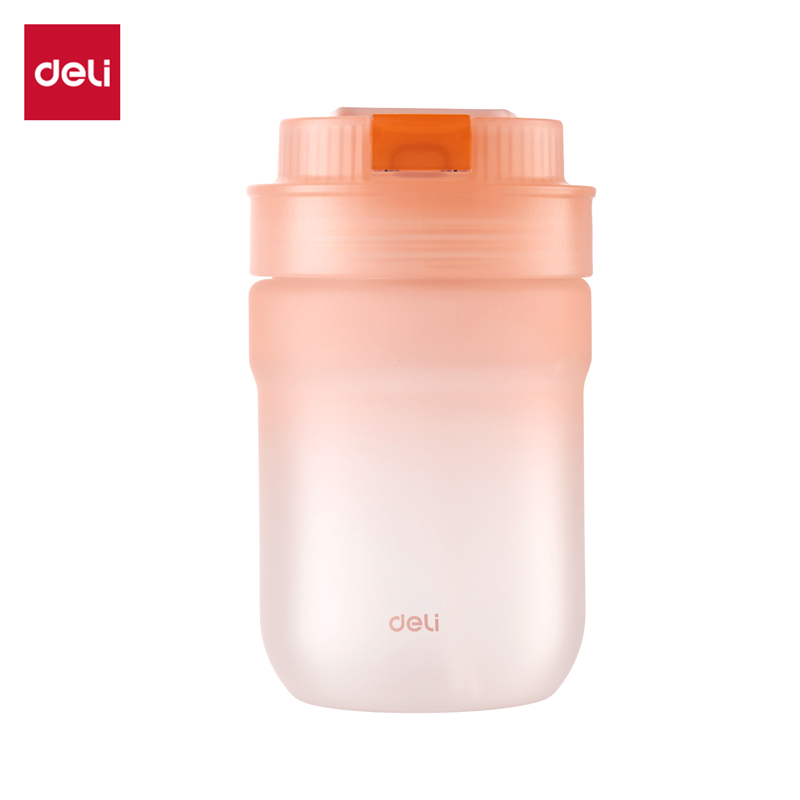 得力LL312咖啡杯(旋蓋雙飲)(420mL)(肉桂杏粉)(1個/盒)