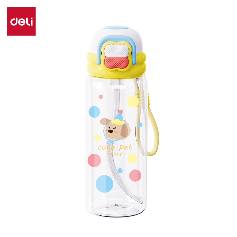得力LL314隨手杯(彈蓋雙飲)(750mL)(黃)(1個(gè)/盒)