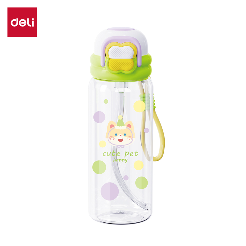 得力LL314隨手杯(彈蓋雙飲)(750mL)(綠)(1個/盒)