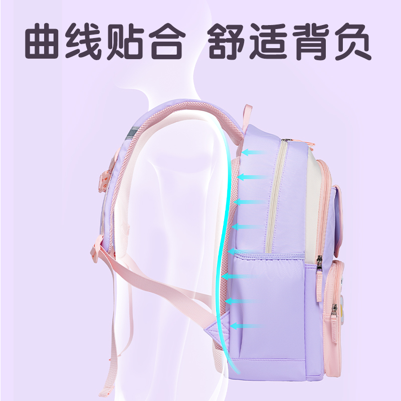得力BB199元?dú)庀盗信钚W(xué)生書包(粉)(個)