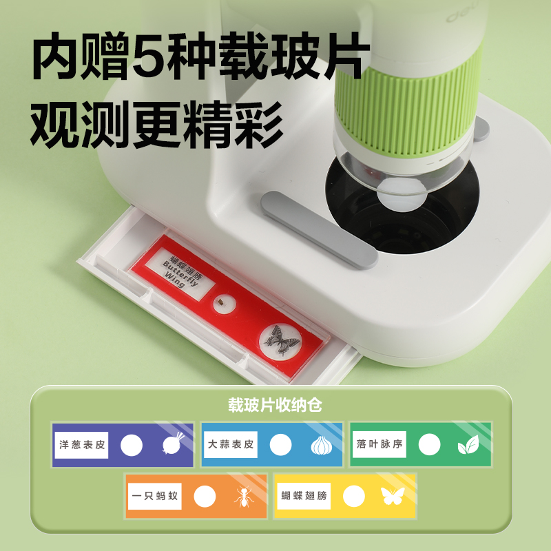 得力YX465電子顯微鏡(綠)(盒)