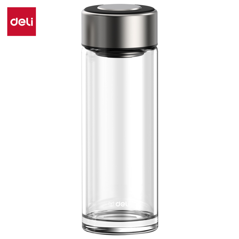 得力LL511單層玻璃杯550mL(黑色)(直杯)(個)