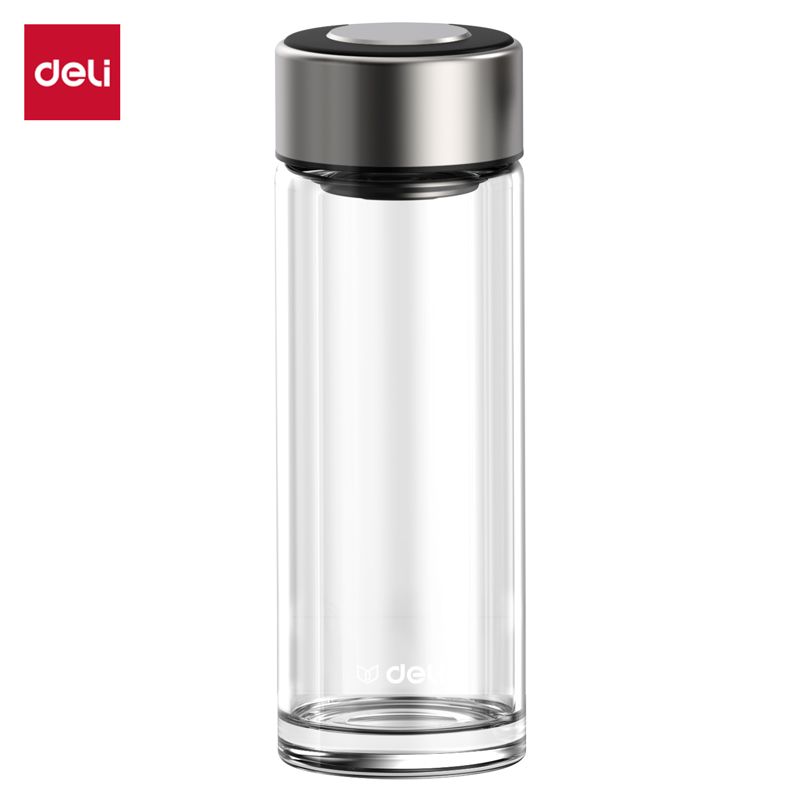 得力LL510單層玻璃杯450mL(黑色)(直杯)(個)