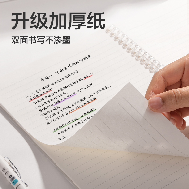 得力LPA580-1牛盾PP本螺旋本(牛盾-橫線8mm)(本)