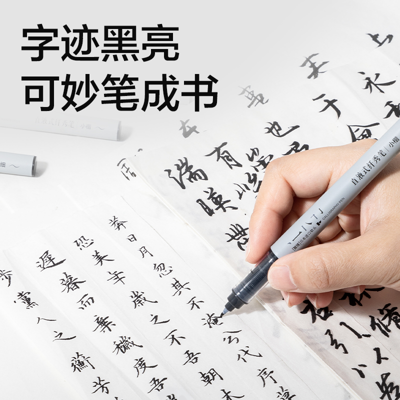 得力HW201-1直液式纖秀筆小楷(黑)(支)