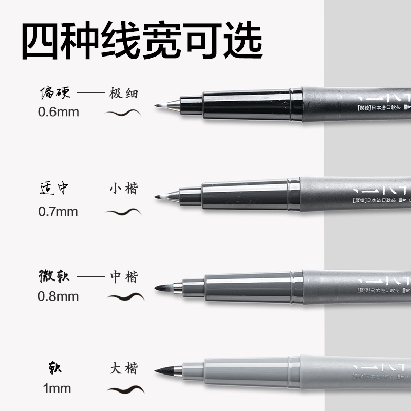 得力HW200-4可加墨款纖秀筆極細(黑)(支)