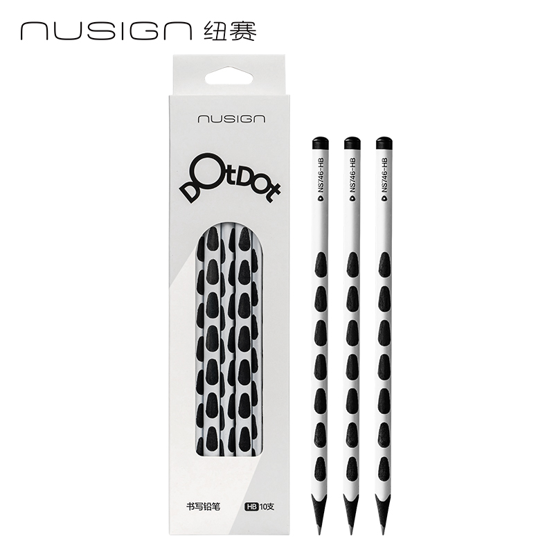 紐賽NS746-HB常規(guī)桿黑木洞洞紐賽鉛筆HB(白)(10支/盒)