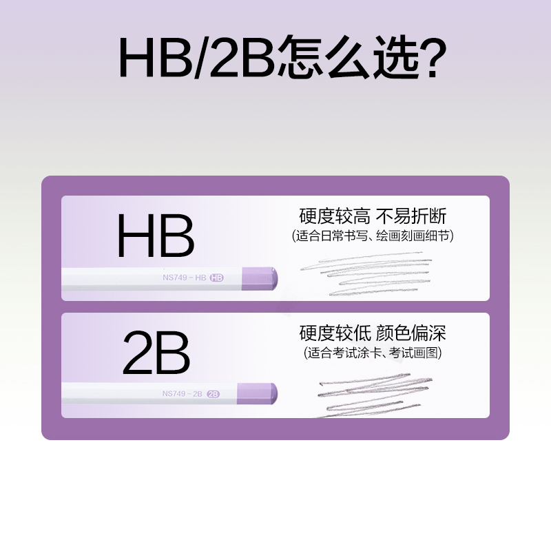 紐賽NS749-HB日光輕語六角桿紐賽鉛筆HB(混)(10支/盒)