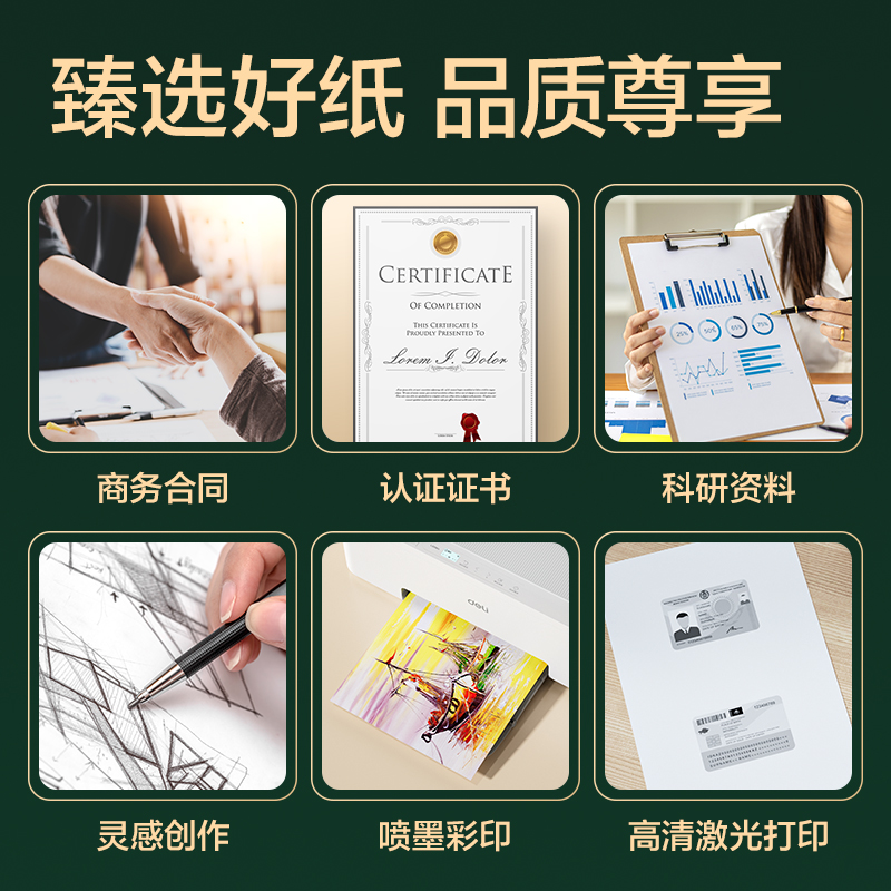 得力ZF7790輝鉑復(fù)印紙A4-80g-4包(混)(包)