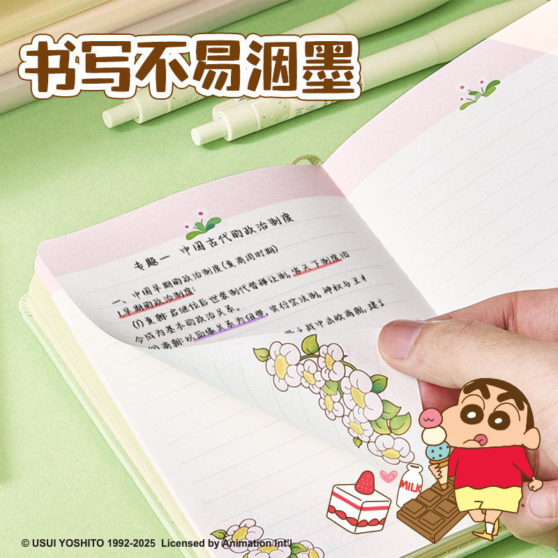 得力LB217蠟筆小新搭扣本-A6 96張(混)(本)