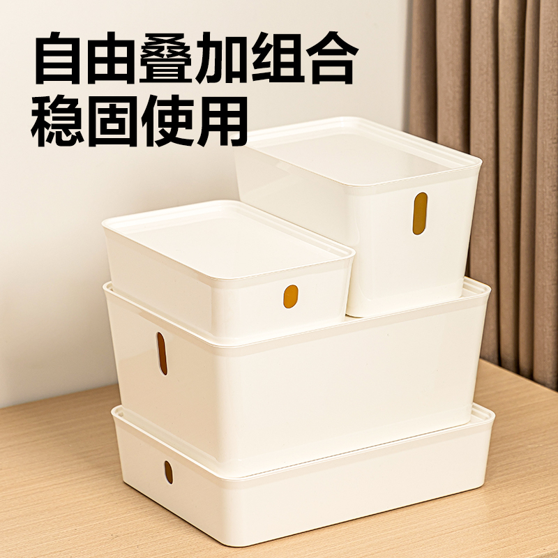得力PK174帶蓋收納盒(白色)(盒)10L