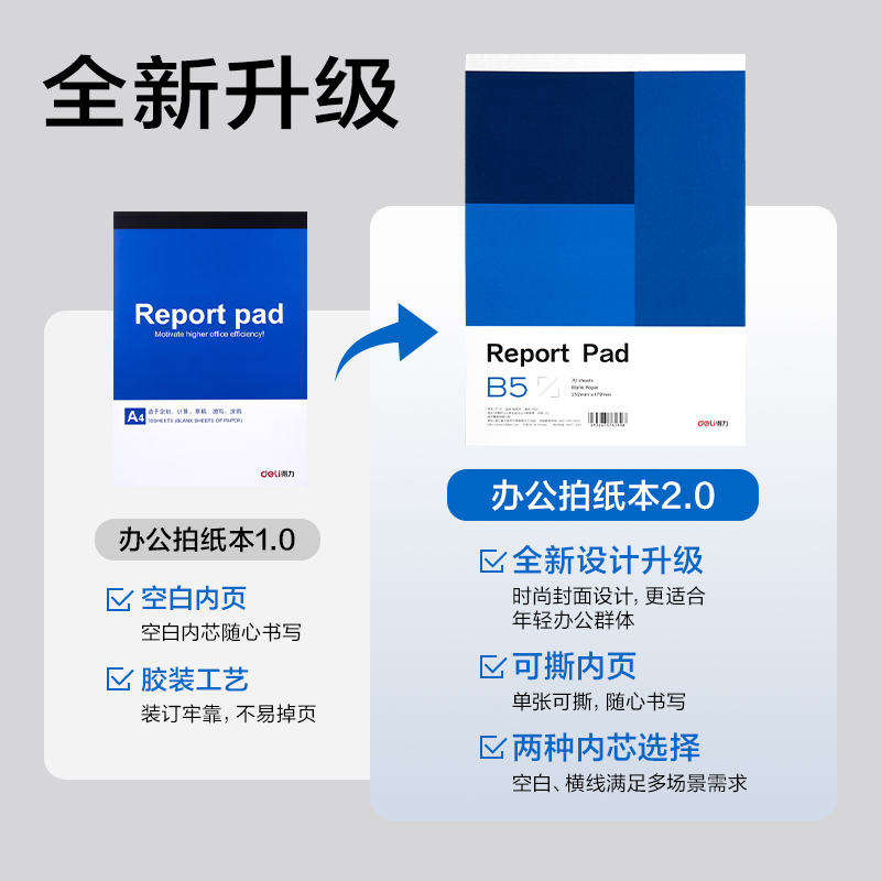 得力7710辦公拍紙本-B5 70張(空白)(本)