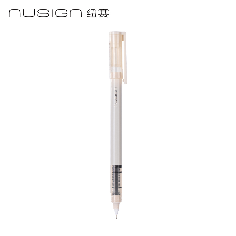 紐賽NS767-1直液式走珠筆0.5mm全針管(黑)(2支/盒)(岸砂白)