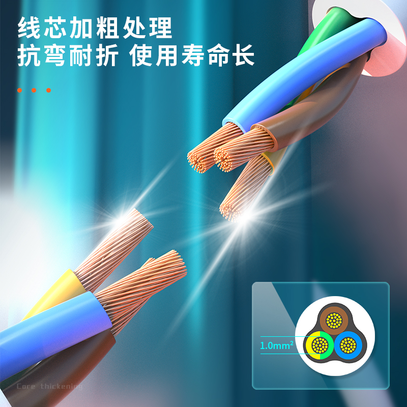 得力18168(07)皓白系列插座_6組_7米_PE袋(白)(個)