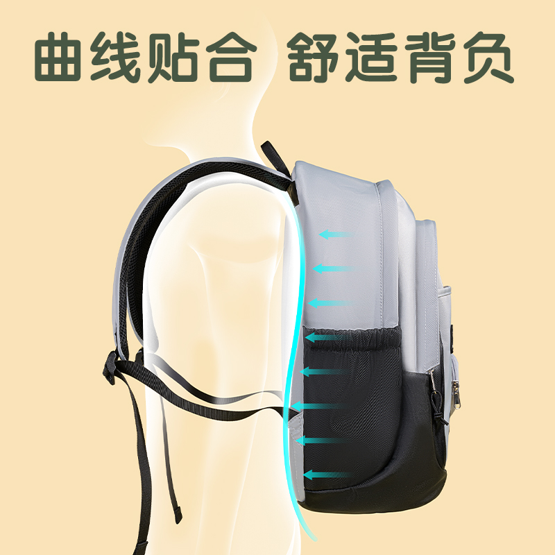 得力BB208元?dú)庀盗袑W(xué)生書(shū)包(黑)(個(gè))