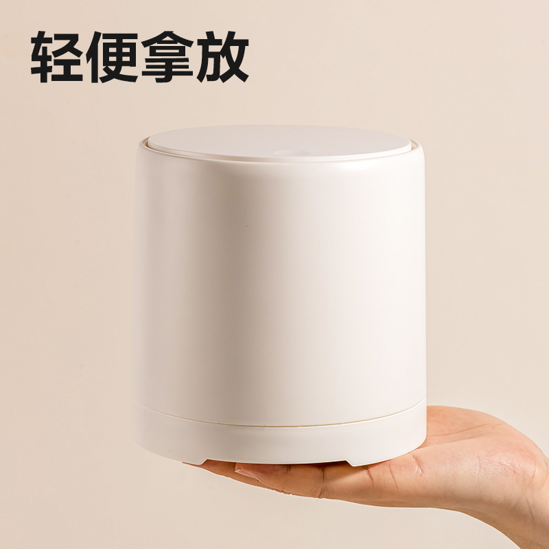 得力PG107桌面按壓垃圾桶塑膠(白)(個)