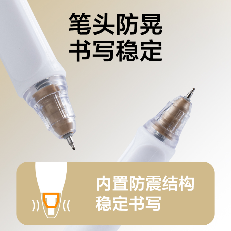 得力SA300六邊形戰(zhàn)神按動(dòng)消音中性筆0.5mm雙球珠ST頭(黑)(3支/盒)