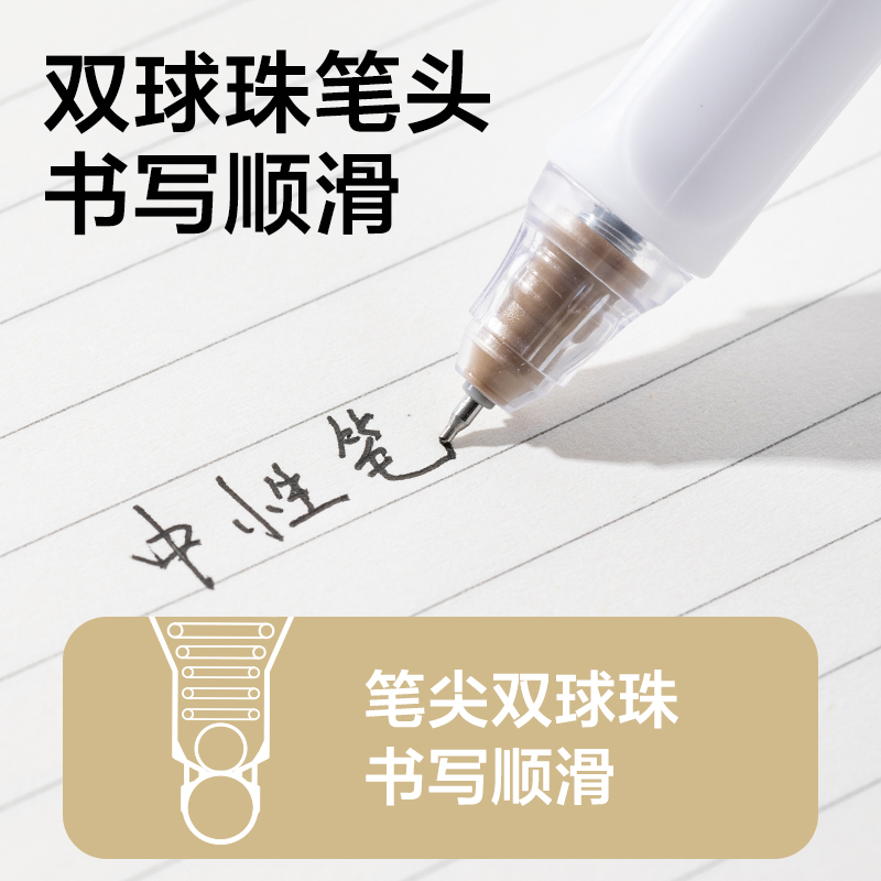得力SA300六邊形戰(zhàn)神按動(dòng)消音中性筆0.5mm雙球珠ST頭(黑)(3支/盒)