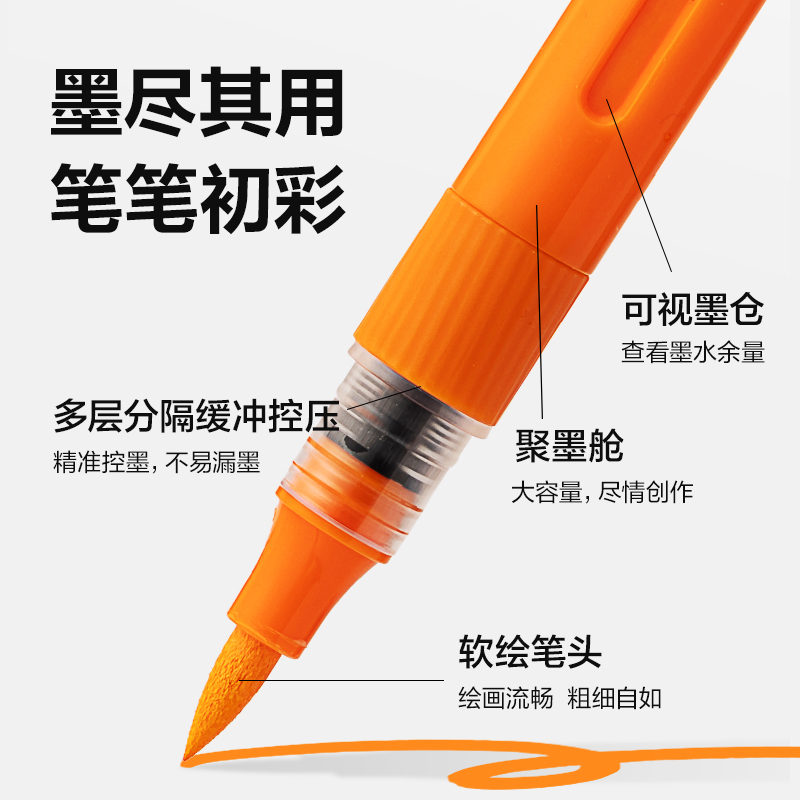 得力HM335-72層疊盒裝直液式軟繪丙烯馬克筆(混)(72色/盒)