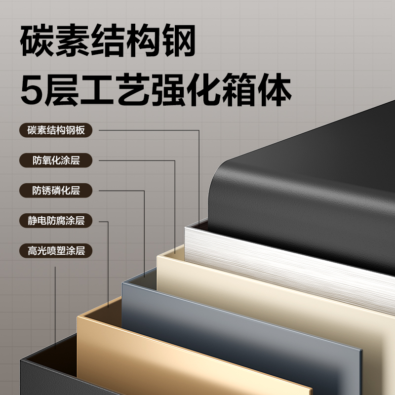 得力AE631-Z指紋密碼保管箱H600(米白)(臺(tái))