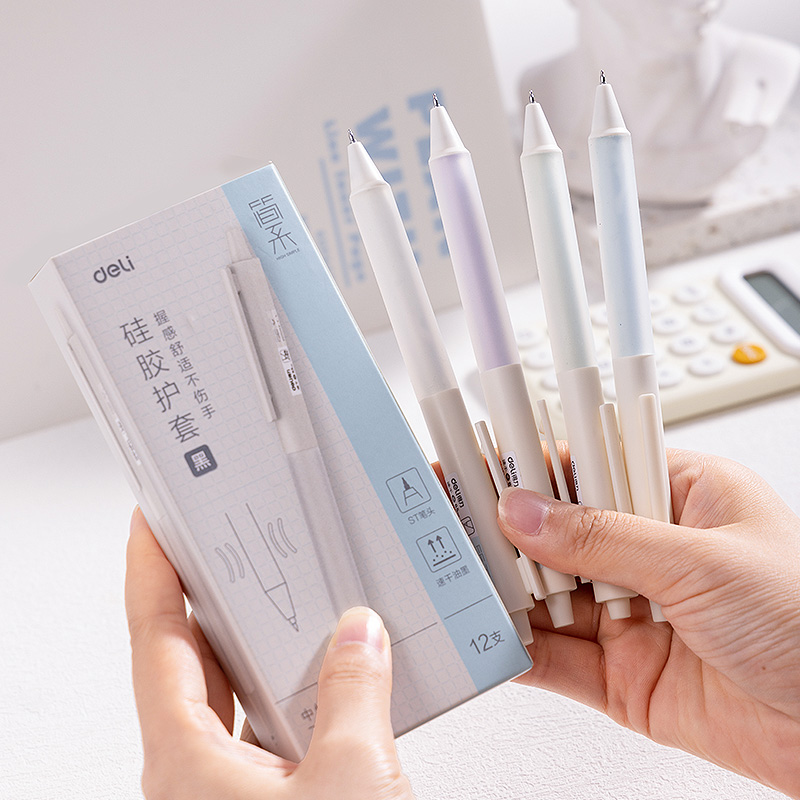 得力JX012速干按動(dòng)常規(guī)中性筆0.5mmST頭(黑)(支)
