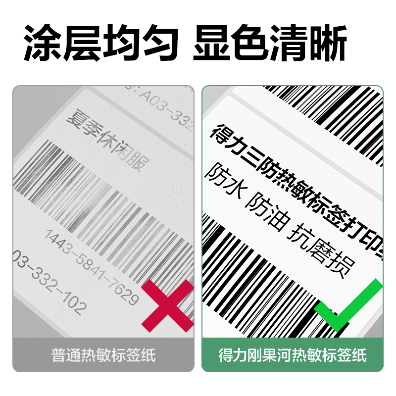 得力ZG812剛果河三防熱敏標(biāo)簽紙80*40mm-1180枚(白)(1卷/筒)