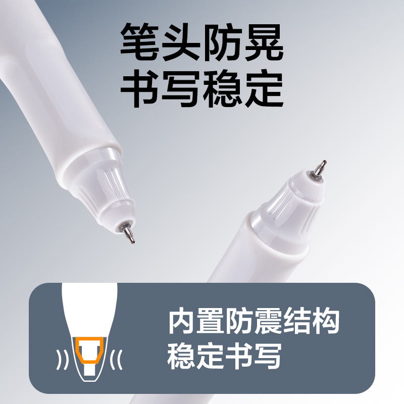 得力SA525秒干按動(dòng)常規(guī)中性筆0.5mmST頭(黑)(支)(白金款)
