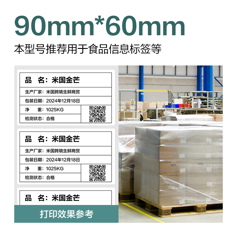 得力ZG199薄荷海標(biāo)簽紙90*60mm-800枚(白)(1卷/筒)