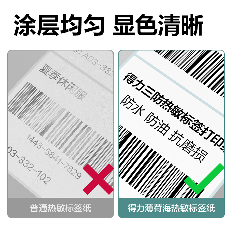 得力ZG191薄荷海標(biāo)簽紙60*50mm-500枚(白)(2卷/筒)