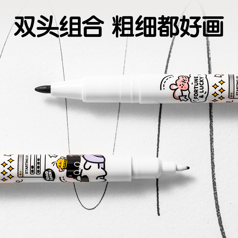 得力SN210三顧喵廬水性勾線筆(黑)(6支/盒)