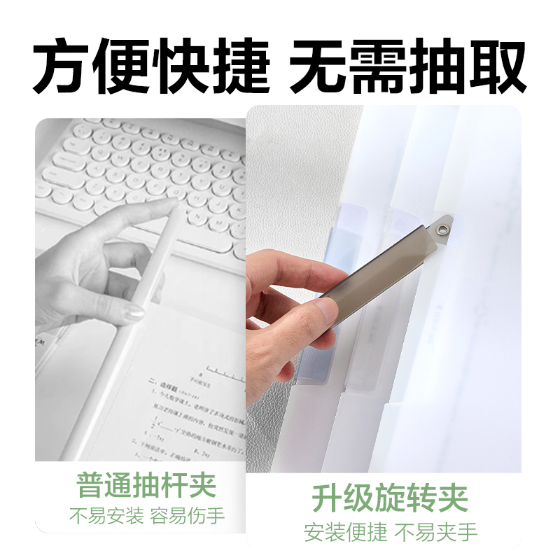 得力PP684旋轉(zhuǎn)短桿報告夾(混)(個)