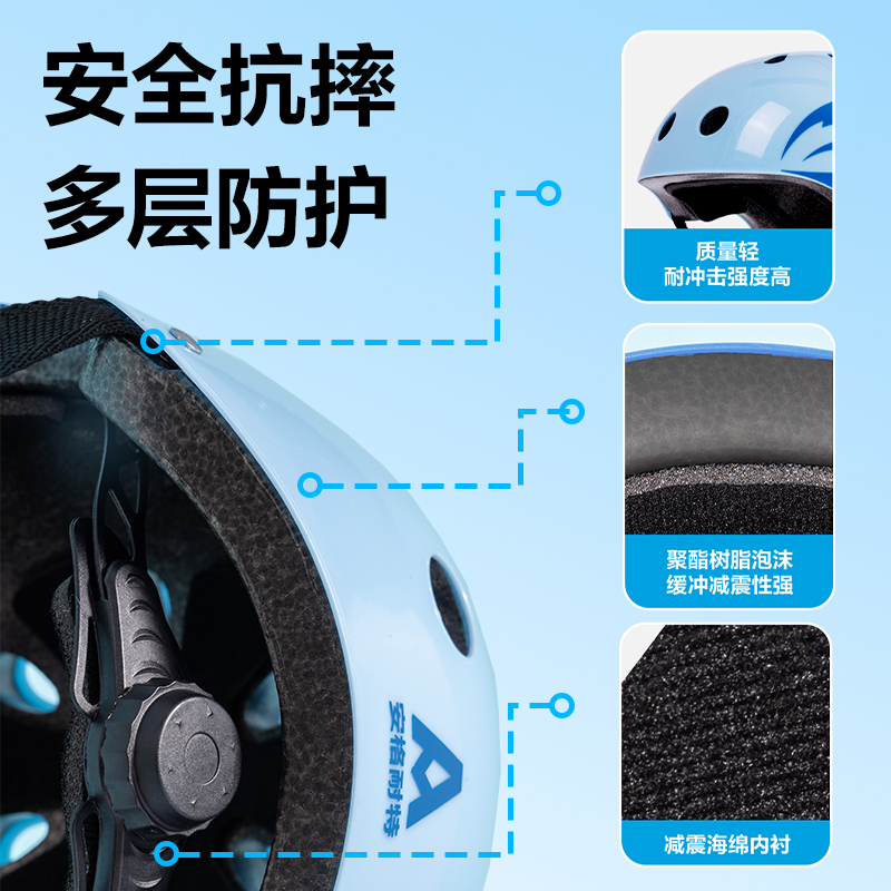 安格耐特FT556-1頭盔護(hù)具套裝(專業(yè)款)(藍(lán)色)(套)